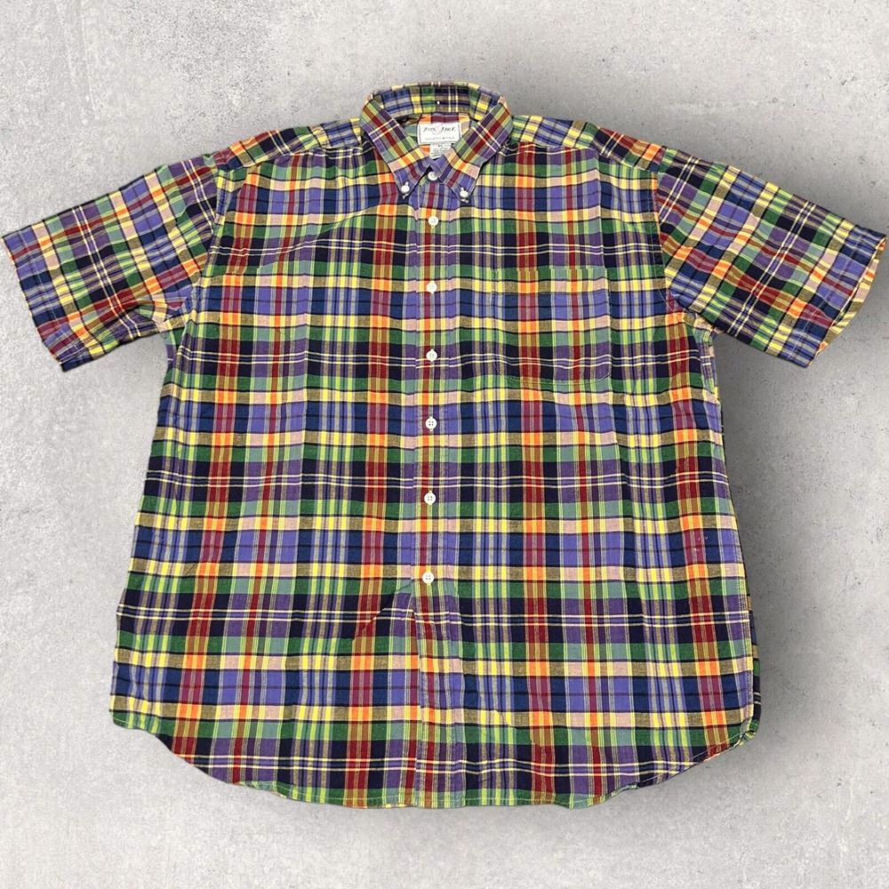 Foxfire XL Men's Short Sleeve Plaid Button‎ Up Shirt Multicolor